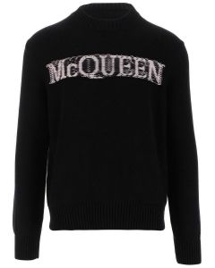 Alexander McQueen Logo Intarsia Knit Jumper