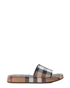 Burberry Checked Open-Toe Slides