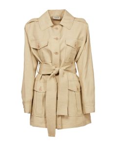 P.A.R.O.S.H. Belted Waist Long-Sleeved Jacket