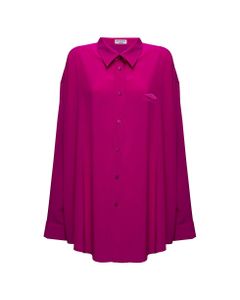 Balenciaga Women's Fluid Silk Pink Shirt