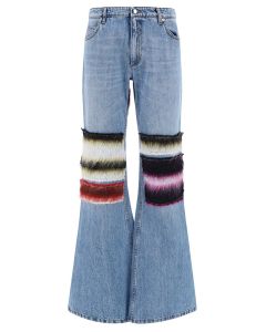 Marni Patchwork Detailed Bootcut Jeans