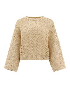 Brunello Cucinelli Open-Knitted Crewneck Sweater