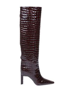 Vitto Boots In Coffee Color Coconut Printed Leather