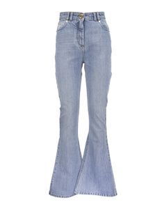 Monogram-detail flared jeans