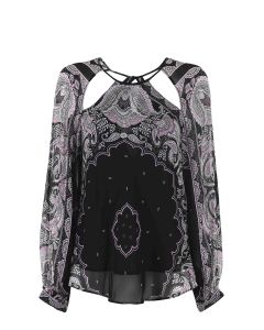 TWINSET Cut-Out Detailed Printed Blouse
