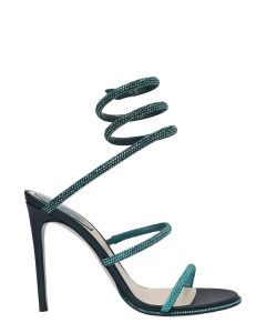René Caovilla Swarovski Crystal-Embellished Heel Sandals