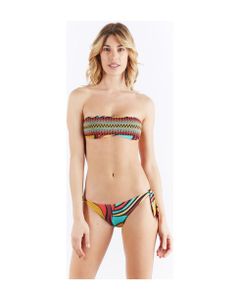 Bandeau Bikini With Multicoloured Lurex Elastic Band