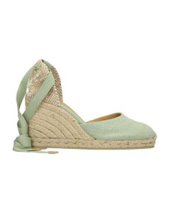 Carina-8-002 Wedges In Green Canvas