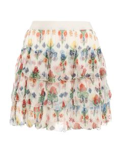 Floral patterned mini skirt