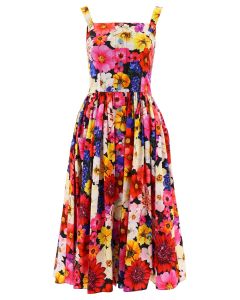 Dolce & Gabbana Floral Print Ruched Midi Dress
