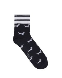 Thom Browne Dog-Print Mid-Calf Socks