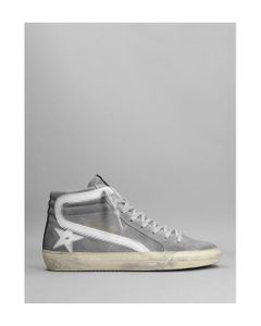 Slide Sneakers In Grey Suede