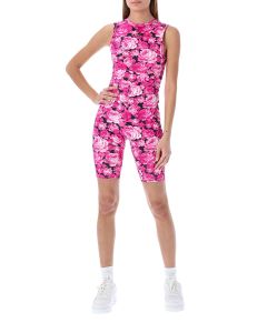 MSGM Allover Floral Printed Sleeveless Jumpsuit