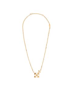 Arrow Golden Brass Necklace Off White Woman