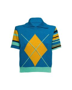 Andersson Bell Woman's Argykes Multicolor Polo Shirt With Geometric Print