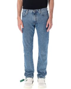 Off-White Logo Patch Straight Leg Jeans