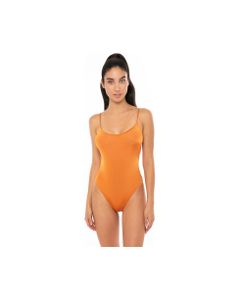 Shiny Orange One Piece Swimsuit