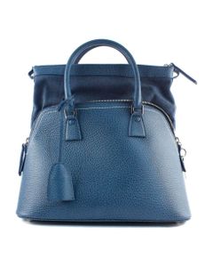 5ac Medium Bag In Blue Grainy Leather