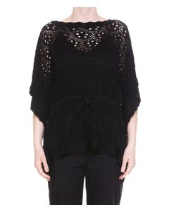 TWINSET Perforated Drawstring Knitted Top