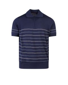 Brunello Cucinelli Striped Straight Hem Polo Shirt