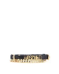 Gold-tone logo chain belt