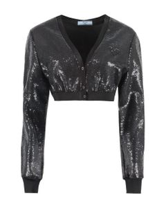 Cropped-length Sequin Cardigan