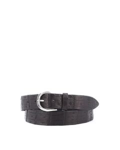 Croco print leather belt