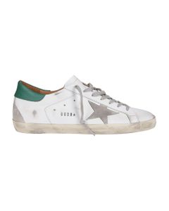 White And Green Leather Super-star Sneakers