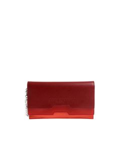 Grainy leather clutch