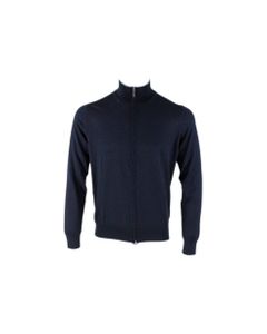 Full Light Long Sleeve Sweater With Contrasting Color Profiles In Virgin Wool