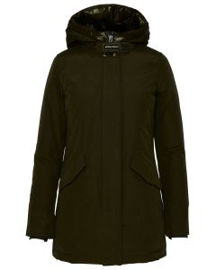 Woolrich Button-Up Hooded Long Coat