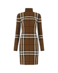 Burberry Vintage Check Printed Long Sleeved Dress