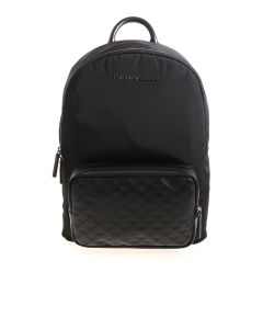 Emporio Armani Logo Plaque Zipped Backpack