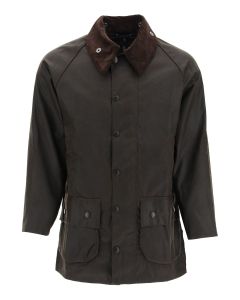 Barbour Logo Embroidered Snap-Fastening Coat