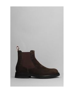 Deliver Ankle Boots In Brown Suede