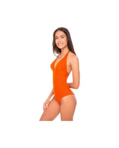 Lurex Orange One Piece Swimsuit