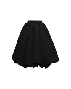 Alexander Mcqueen Woman's Black Flared Polyfaille Skirt
