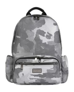 Backpack With Camoflauge Print And Logo