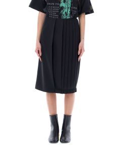 Raf Simons Asymmetrical Pleated Midi Skirt