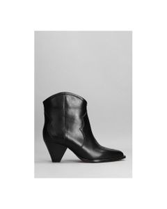 Darizo Texan Ankle Boots In Black Leather