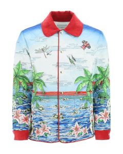 Quilted Jacket With Table Tennis Club Sunrise Print
