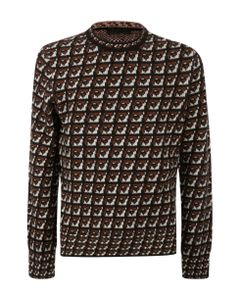 All-over Print Rib Knit Pullover