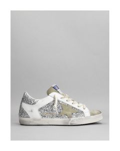 Superstar Sneakers In Silver Suede And Leather