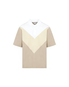 Bottega Veneta Chevron Motif Oversized Jersey Polo Shirt