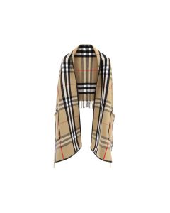 Burberry Fringe Detail Checked Cape