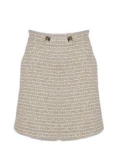 Valentino Garavani Rockstud Tweed Mini Skirt