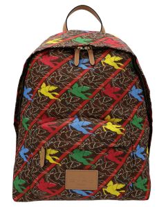 Etro Pegaso Printed Logo Patch Backpack