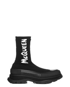 Alexander McQueen Graffiti Knit Tread Slick Boots