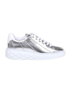 Sneakers In Leather In Silver-tone