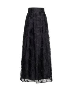 Giorgio Armani High Waist Jacquard Tulle Maxi Skirt